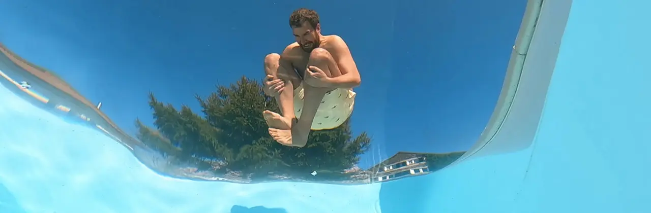 JOU Do It Yourself Selbstbau-Pool fertig aufgebaut mit Wasserbefüllung