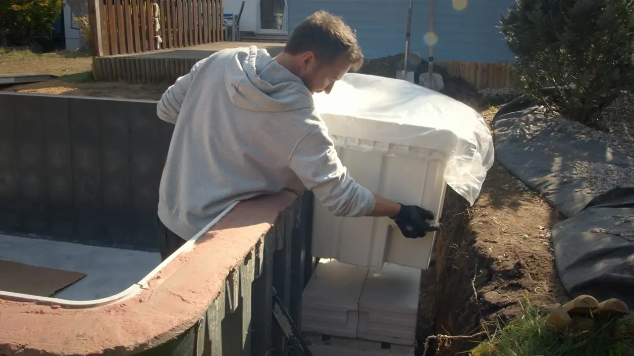Poolfilter zum Test einhängen