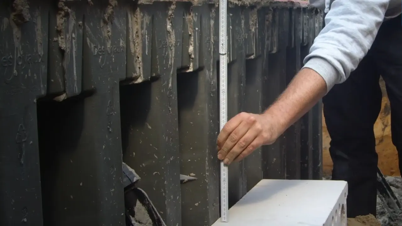 Stützmauer Poolfilter 53 Zentimeter unter Pool Oberkannte